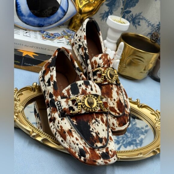 🆕 KURT GEIGER LONDON 🧿 NWOB Mansion Soft Loafer, Cow Print - Sz 39 US8.5 - Picture 7 of 16